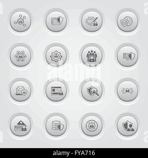 Flaches Design-Schutz und Sicherheit Icons Set. Stock Vektor