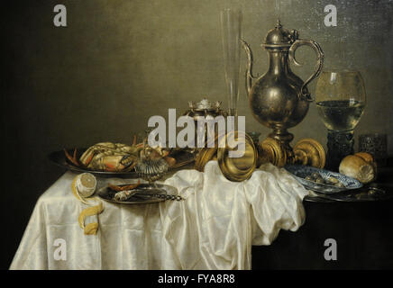 Willem Claeszoon Heda (1594-1680). Niederländischer Maler. Frühstück mit einer Krabbe, 1648. Die Eremitage. Sankt Petersburg. Russland. Stockfoto