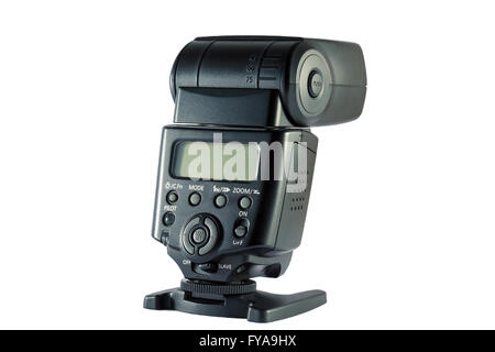 Speedlight in isolierten weißen Hintergrund im studio Stockfoto