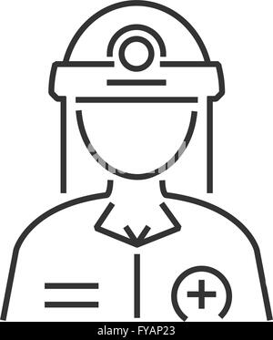 Linie Symbol Retter, medizinische Avatar Icon-design Stock Vektor