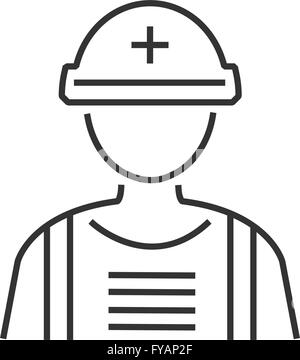 Linie Symbol Retter, flache medizinische Avatar-Symbol Stock Vektor