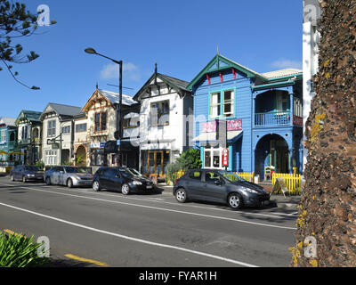 Sechs Schwestern-Gebäude an der Marine Parade in Napier, Südinsel, Neuseeland Stockfoto