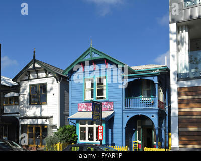 Sechs Schwestern-Gebäude an der Marine Parade in Napier, Südinsel, Neuseeland Stockfoto