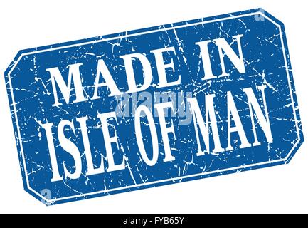 in Isle Of Man blaue Quadrat Grunge Stempel gemacht Stock Vektor