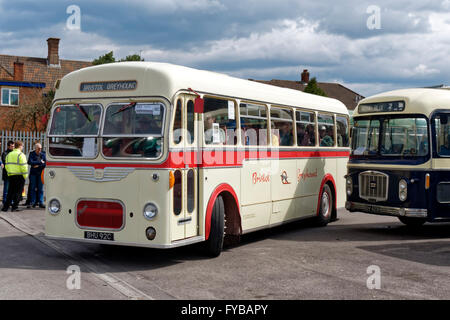 Warminster, Wiltshire, UK, 24. April, 2016.Vintage Busse kamen aus bis nach Bristol zur Teilnahme an der ersten Wiltshire Bristol RE erhalten Bus Running Day in Warminster, Wiltshire.Starting vom zentralen Parkplatz mit insgesamt 12 erhaltenen Busse Passagiere sind da eine freie Fahrt auf mindestens sechs Routen, die einen Teil der Warminster strahlenförmig umliegenden Dörfern Credit : Live-News Andrew Harker/Alamy Stockfoto