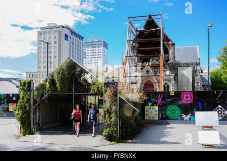 Ruinen von Christchurch Cathedral nach Erdbeben, Cathedral Square, Christchurch, Region Canterbury, Südinsel, Neuseeland Stockfoto