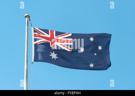 Australische Flagge am Fahnenmast, Sydney, New South Wales, Australien Stockfoto