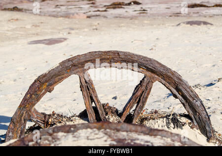 Historic rosten Schiene Wagenräder auf Windang Insel Illawarra NSW Australia Stockfoto