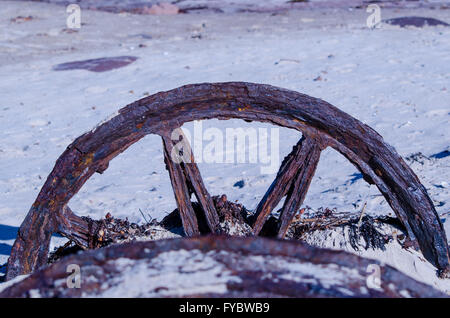 Historic rosten Schiene Wagenräder auf Windang Insel Illawarra NSW Australia Stockfoto