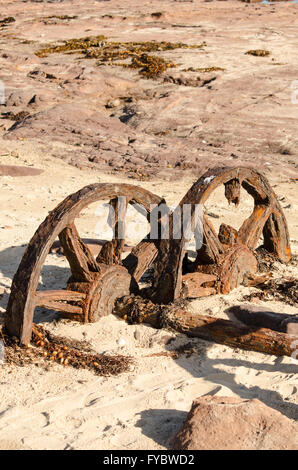 Historic rosten Schiene Wagenräder auf Windang Insel Illawarra NSW Australia Stockfoto