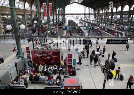 Paris-Nord den Gare du Nordbahnhof Nord Zug station Paris Frankreich. Stockfoto