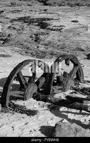 Historic rosten Schiene Wagenräder auf Windang Insel Illawarra NSW Australia Stockfoto