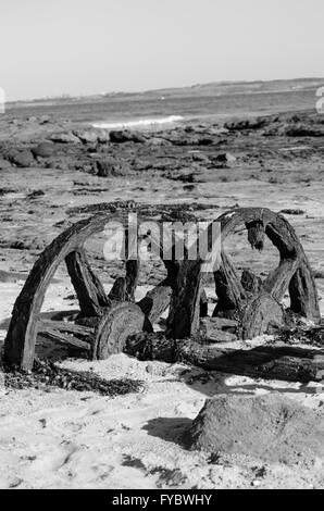 Historic rosten Schiene Wagenräder auf Windang Insel Illawarra NSW Australia Stockfoto