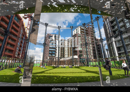 Gasholder Park, St Pancras Lock, Kings Cross, London, UK Stockfoto