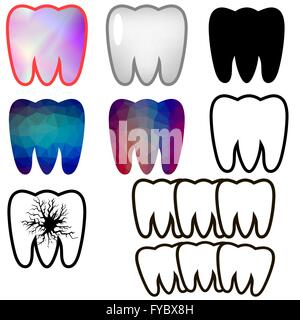 Eingestellt von verfaulten Zähnen und gesund Stock Vektor