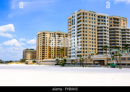 Hotels am Wasser am Clearwater Beach, Florida Stockfoto