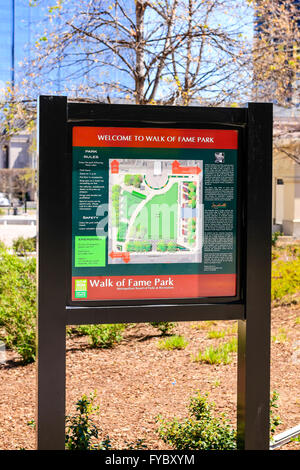 Der Musik Walk of Fame Stadtpark und Nashville Music Garden Zeichen Stockfoto