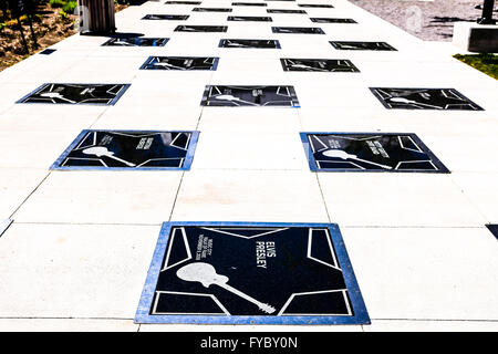 Country Music Stars in Stern im Musik Walk of Fame Stadtpark in Nashville, Tennessee Stockfoto