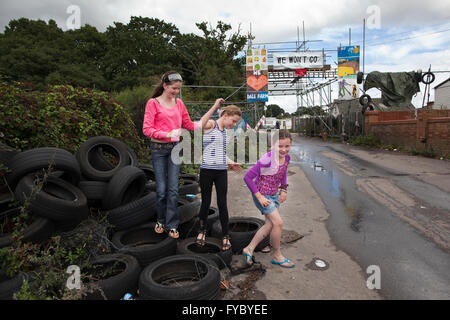 Dale Farm am Stadtrand von Basildon, Essex, der größten irischen Reisenden und Gypsy-Standort in Europa Stockfoto