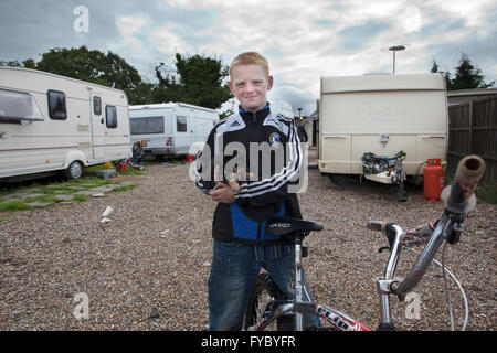 Dale Farm am Stadtrand von Basildon, Essex, der größten irischen Reisenden und Gypsy-Standort in Europa Stockfoto