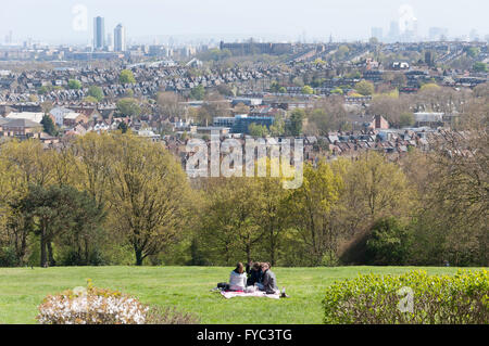 Blick auf London von Alexandra Park, London Borough of Haringey, Greater London, England, Vereinigtes Königreich Stockfoto