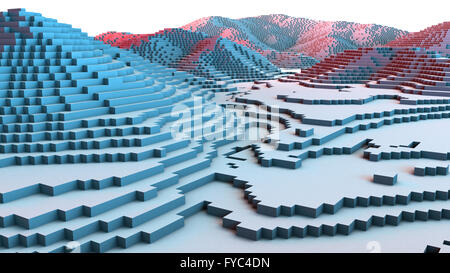 3D Darstellung der Geländestruktur Oberfläche sieht aus wie Topographie Karte Stockfoto