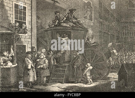 Das Country Inn Hof von William Hogarth circa 1747 Stockfoto