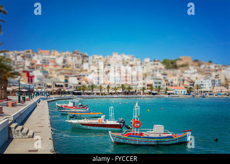 Bild von der Küstenstadt Sitia auf Kreta, Griechenland. Stockfoto