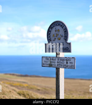 Spanisch-Kopf gehen Zeichen auf der Isle Of Man Stockfoto