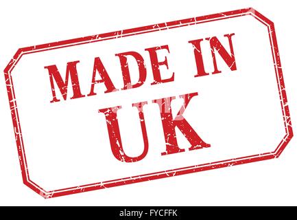 UK - gemacht in rot Vintage isoliert label Stock Vektor