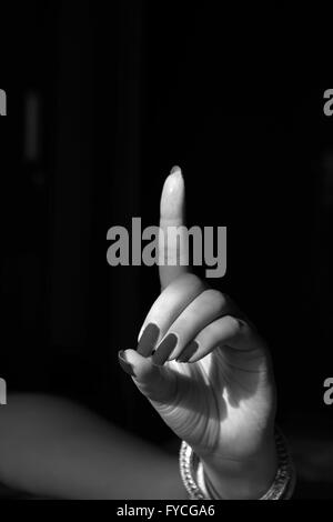 Zeigefinger heraus, ich Tanz Körperhaltung, hand Haltung. Stockfoto