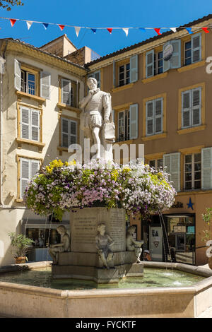 Statue des französischen Ingenieur Adam de Craponne, Salon de Provence, Bouches-du-Rhône, PACA, Frankreich Stockfoto