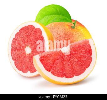 Grapefruit auf dem weißen Hintergrund isoliert. Stockfoto