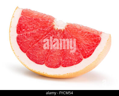 Grapefruit-Scheibe auf dem weißen Hintergrund isoliert. Stockfoto