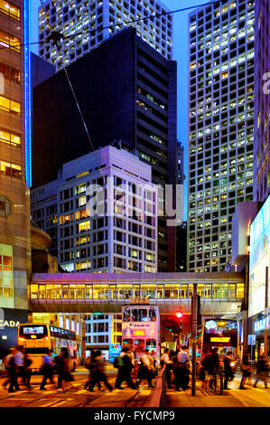 Des Voeux Road Central, Hong Kong Island, Hongkong, China Stockfoto