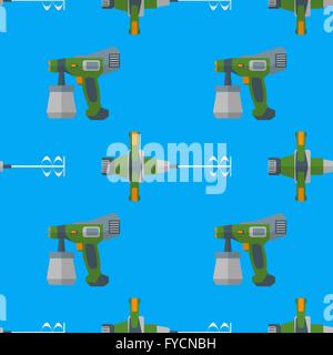 Vektor-bunte flache Design Bau Handmixer und feiner Sprühnebel Geräte elektrische Instrumente Werkzeuge Haus renovieren Dekoration Stock Vektor