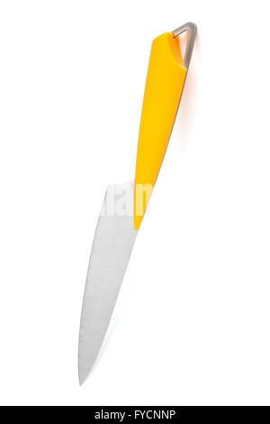 Neue Küchenmesser auf weißem Hintergrund Stockfoto