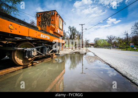 Verlassene Waggon Weg fällt, in Baltimore, Maryland. Stockfoto