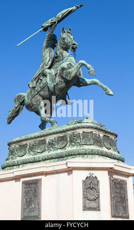 Statue von Erzherzog Karl am Heldenplatz in Wien, Österreich. Entworfen von Anton Dominik Fernkorn im Jahre 1859 Stockfoto