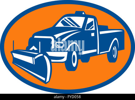 Schneepflug Pickup in oval Stockfoto