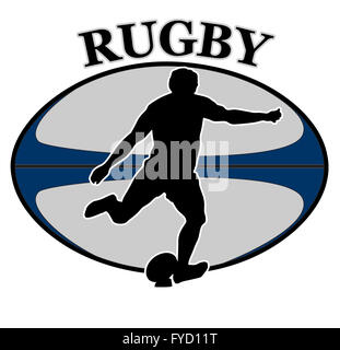 Rugby-Spieler munter ball Stockfoto