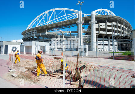 RIO DE JANEIRO - 18. März 2016: Das Baugewerbe João Havelange Olympiastadion, auch bekannt als Engenhão. Stockfoto