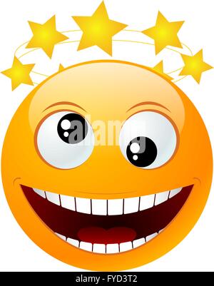 gelbe Runde emoticon Stock Vektor