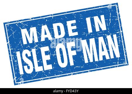 Isle Of Man blaue Quadrat Grunge Stempel gemacht Stock Vektor