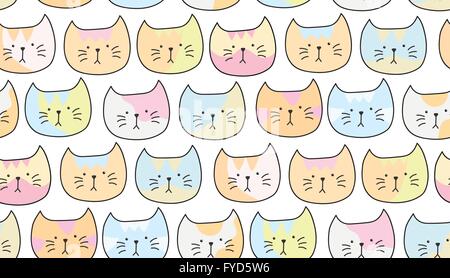 Muster der hübschen Katze Maulkörbe Stock Vektor