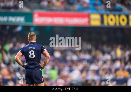 Fraser Lyle of Scotland in Aktion während der HSBC 2016 / Cathay Pacific Hong Kong Sevens, Hong Kong Stadium. 9. April 2016. Stockfoto