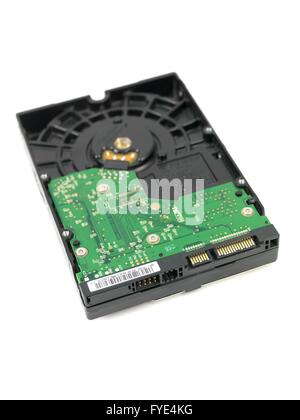 Eine interne Festplatte auf einem weißen Hintergrund isoliert Stockfoto