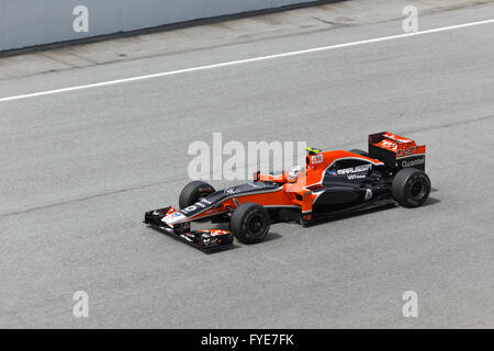 SEPANG, MALAYSIA - 8. APRIL: Jerome D'Ambrosio (Team Marussia Virgin) im ersten Training am 8. April 2011, Formel 1 GP Sepang, Stockfoto