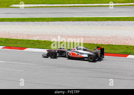 SEPANG, MALAYSIA - 8. APRIL: Jenson Button (McLaren-Mercedes Team) im ersten Training am Formel 1 GP, 8. April 2011, Sepang, Malaiisch Stockfoto
