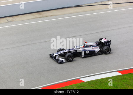 SEPANG, MALAYSIA - 8. APRIL: Rubens Barrichello (Team ATT Williams) beim ersten Training auf Formel 1 GP, 8. April 2011, Sepang, Mala Stockfoto